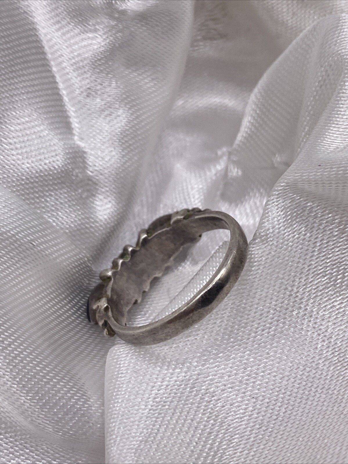 Handmade Silver Ring with Black Nephrite Jade Gem… - image 3