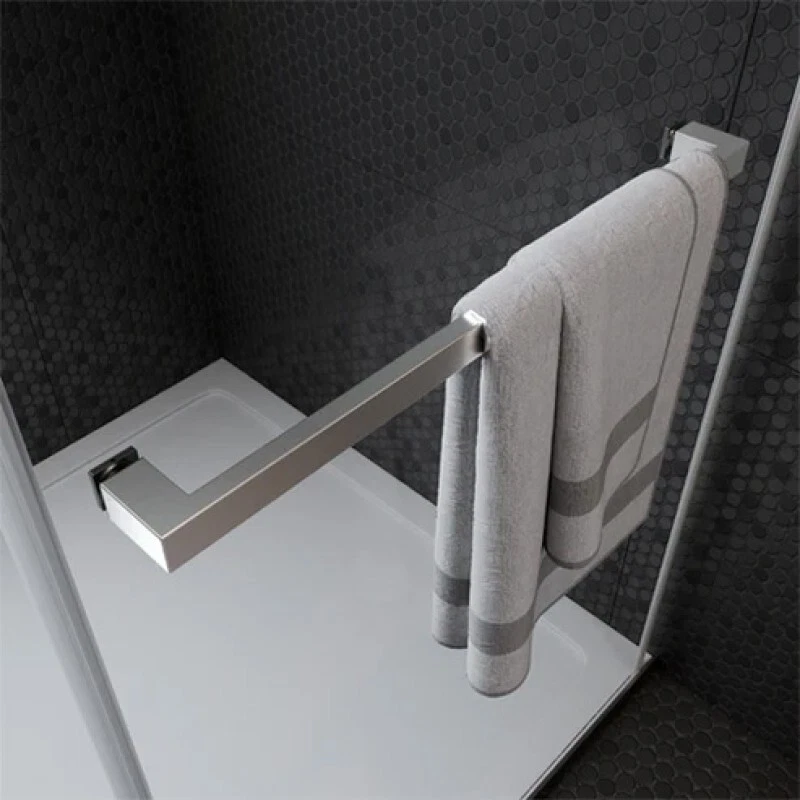 Двойная раздвижная бескаркасная душевая дверь, матовый никель с температурным стеклом 3/8 дюйма - Изображение 2 из 4