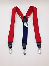  75 Club Room Men'S Red Black Solid Stretch Skinny Braces Clip End Suspenders