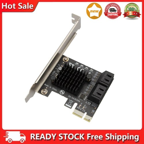 4 Ports SATA III PCI E Express 3.0 X1 Controller Expansion Card Adapter 6Gbps UK