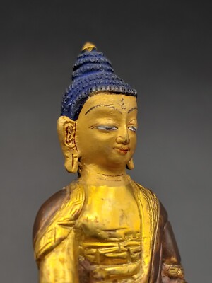 清雍正紫铜鎏金释迦牟尼佛像18th C Chinese Qing Yong Zheng Gilt