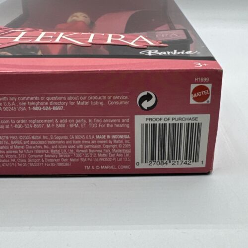 Barbie Elektra Marvel Mattel 2005 Neu in OVP NRFB H1699 Collector Discontinued - Bild 9 von 10