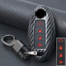 Carbon Fiber Car Key Fob Cover Remote Case 4Buttons For Nissan Altima Maxima
