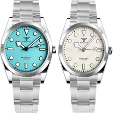 Tandorio 39mm Matte White Dial Japan NH35A/PT5000 Automatic Watch For Men 20ATM