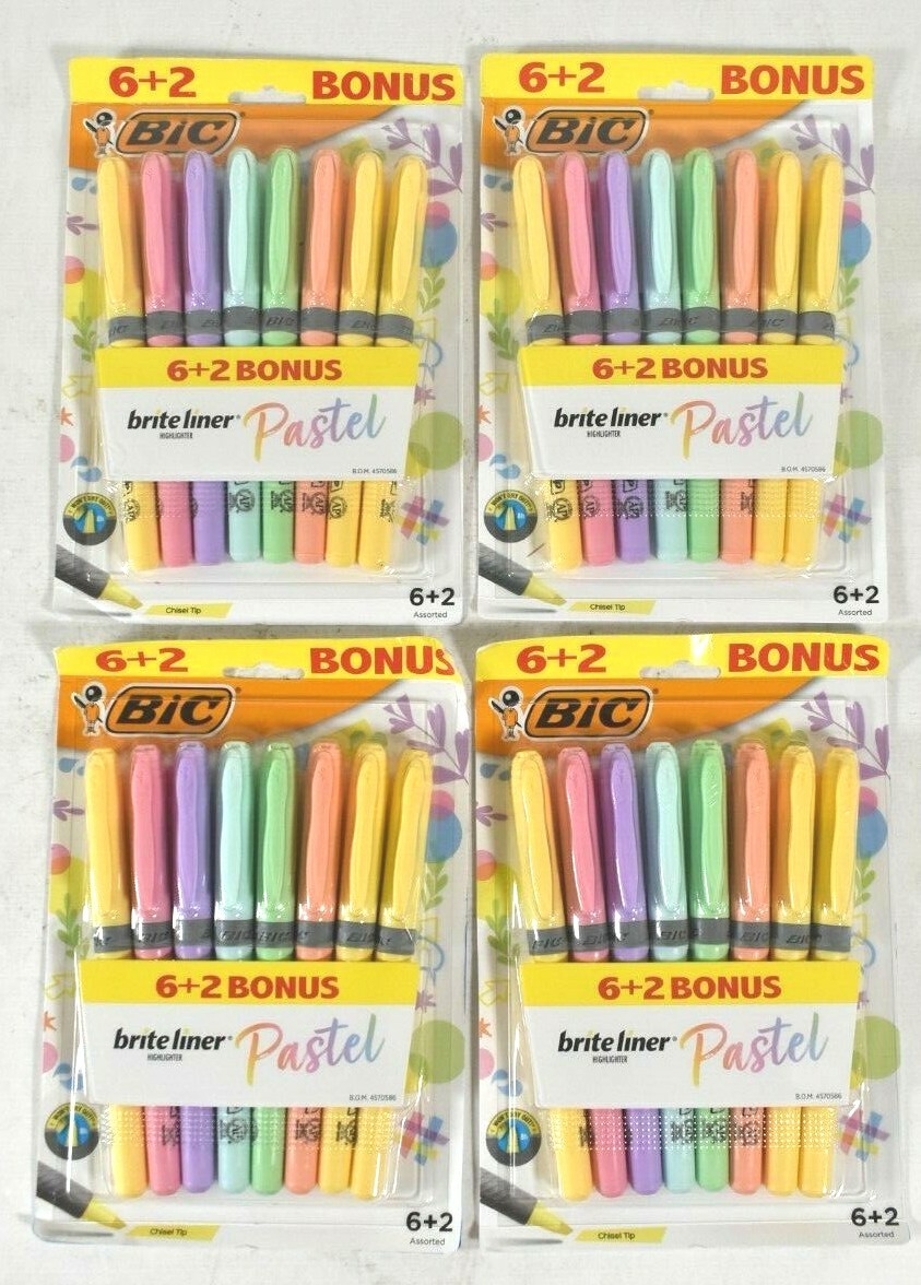 Bic Brite Liner Pastel Assorted Color Highlighters Chisel Ti