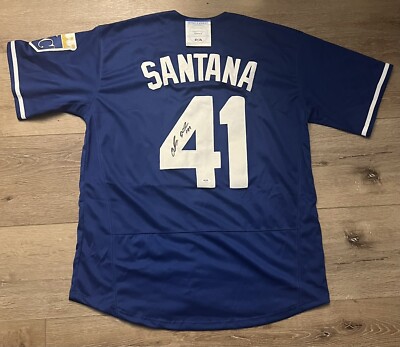 Carlos Santana Signed Kansas City Royals Jersey PSA/DNA Size XL