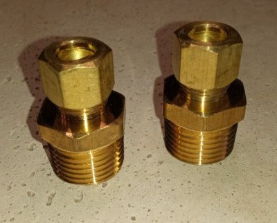 Compression Adapter 3/8'' OD Tube X  1/2'' Male NPT Lead Free Brass Fitting New