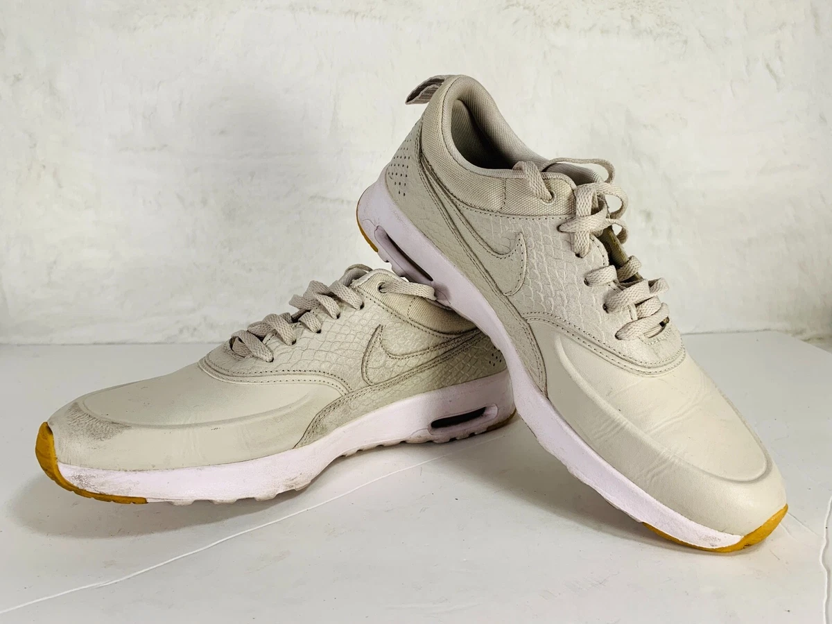 Nike Air Max Women&#039;s Thea PRM Light Bone Lace Up Shoes Size |