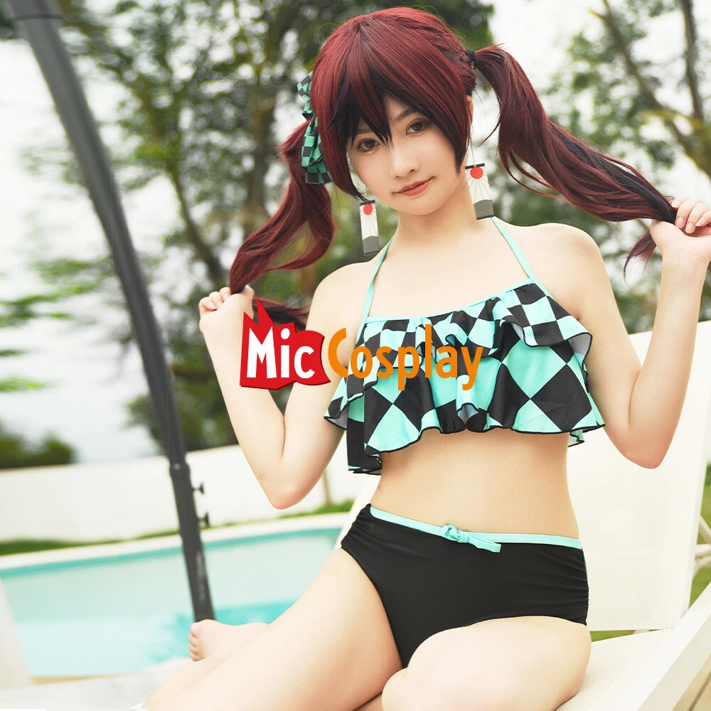 Anime Swimsuit Cosplay Costume Two-Piece Bikini Swimwear Outfits