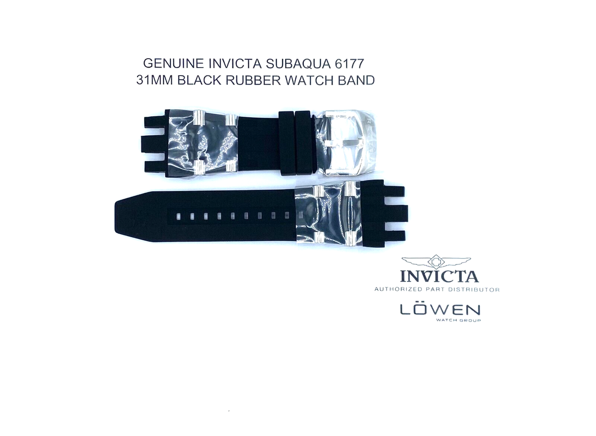 Authentic Invicta Subaqua 6177 Black Rubber & Stainless Steel 31mm