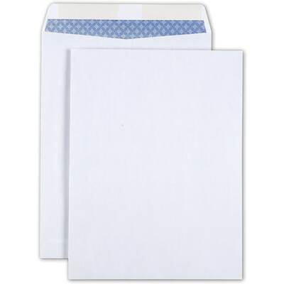 (25/pk) Staples 9x12 Privacy-Tint Gummed Wove Catalog Envelopes WHITE 579712