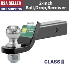 2" Drop Hitch for 2" Receiver Trailer Ball Mount With 2" Hitch Ball Set,6000 lbs