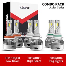 Lasfit 9005 H11 9006 Led Headlight Bulbs High Low Fog Light 6000lm Super Bright