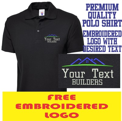 Personalisiert bestickt Your Text Builders Logo Poloshirt, Hausbauer,
