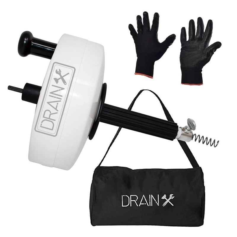 Drainx Power Pro  50-FT Steel Drum Auger  Snake with Drill Attachment 1/4" cable