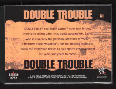2003 Fleer WWE Divine Divas #81 Sable / Brock Lesnar Near Mint or