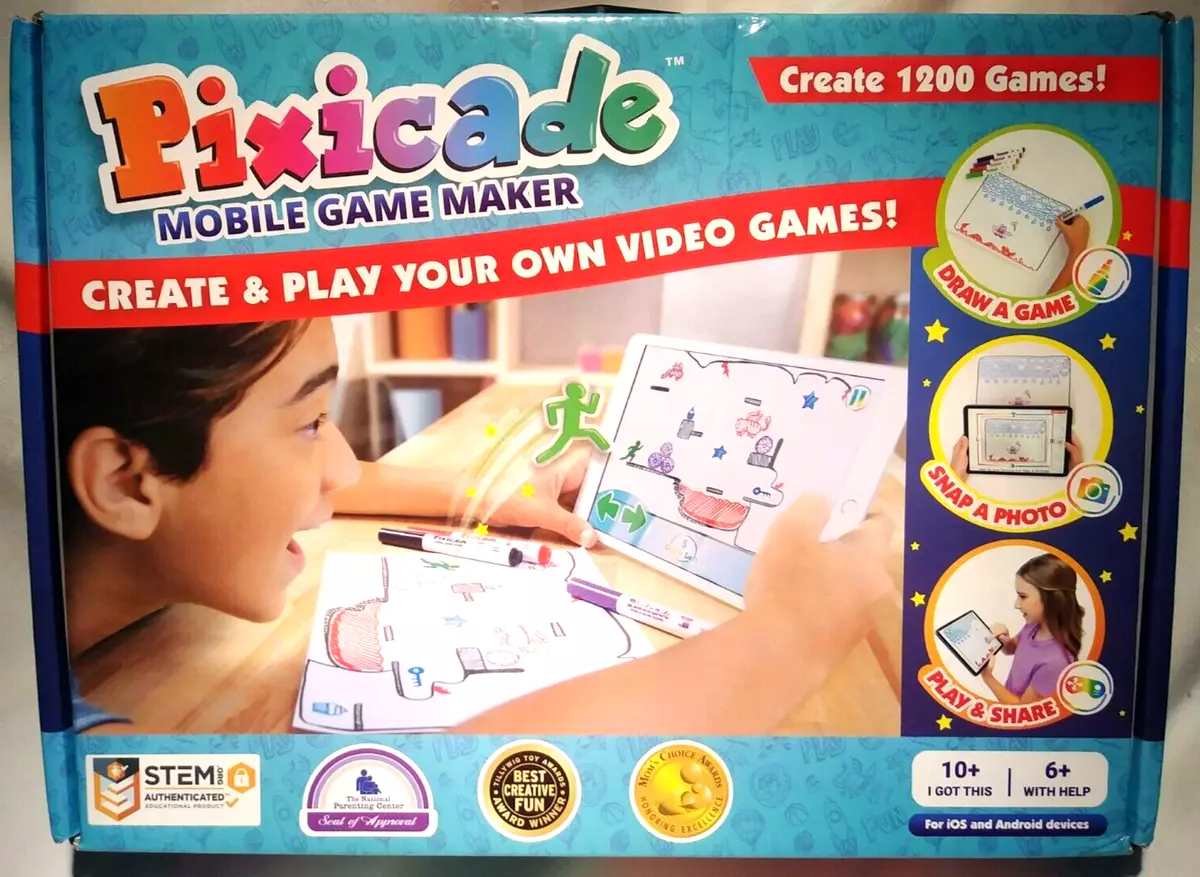 Pixicade Mobile Game Maker Turn Drawing into Playable Games STEM Creative  FUN 740275056912