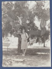 Beautiful Pretty Girl near a tree, Soviet Vintage Photo USSR