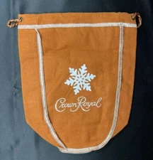 Crown Royal Salted Caramel Burnt Orange Drawstring Bag White Snowflake 750ml NEW