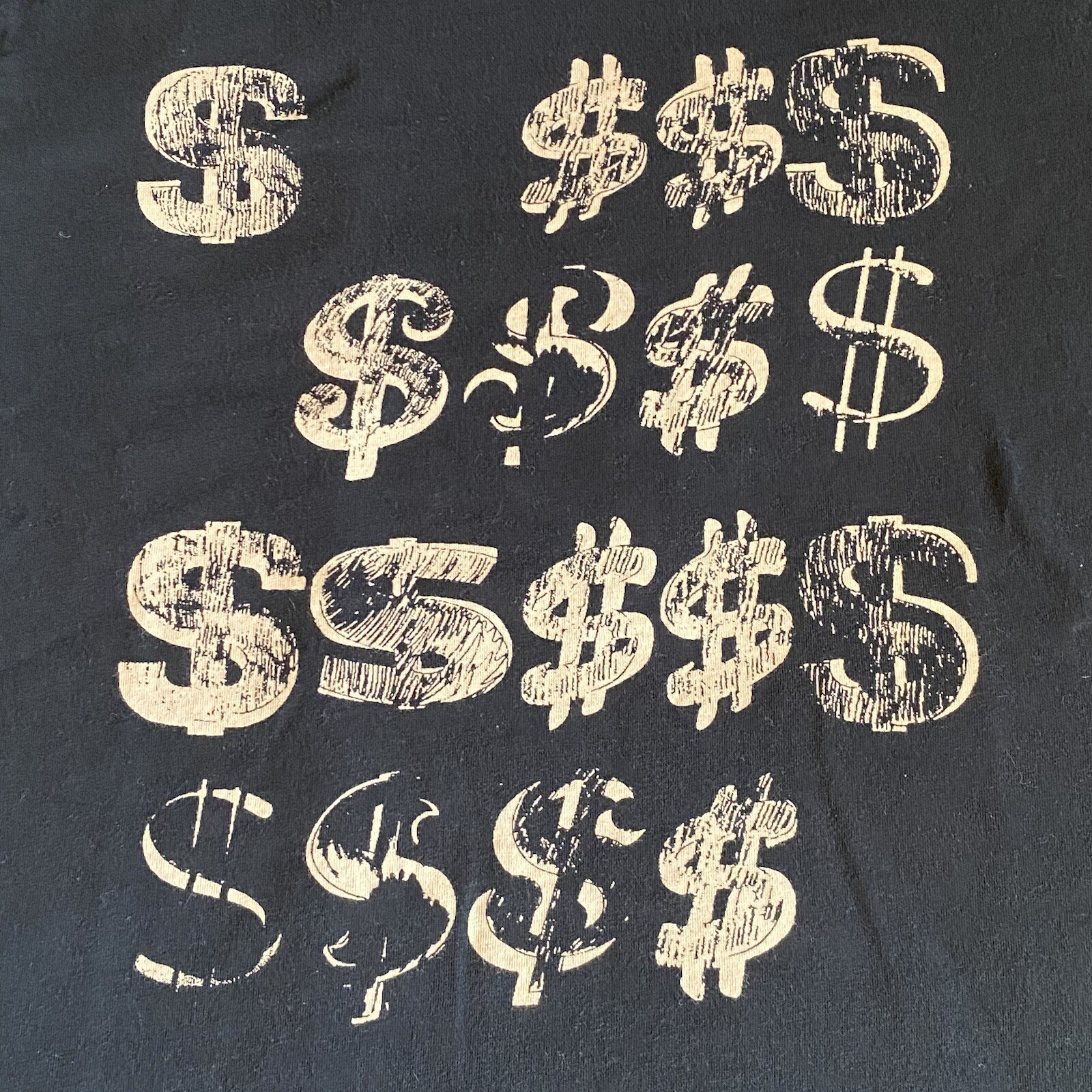 ANDY WARHOL Dollar Signs Pop Art T-Shirt. MEDIUM UT Archive UNIQLO Preowned NV