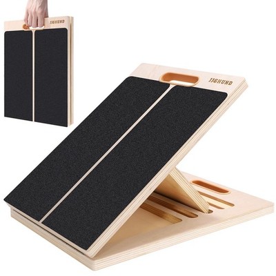 Schrägbrett zum Wadenstrecken, verstellbar Holz Holzfarbe, schwarz 