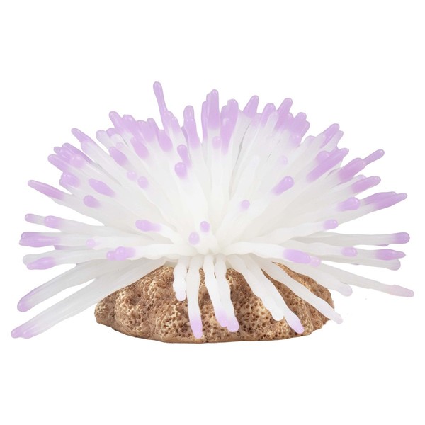 Aqua Della Anemone Plastikpflanze Weiß 12,5X12,5 Cm FüR Aquarium Deko Leuchtend-image