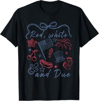 Red White and Due Funny 14th of July Design T-Shirt