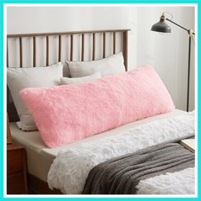 Cozy 20x54 Long Fluffy Body Pillow Cover, Plush Fuzzy Faux Fur Body Pillowcas...