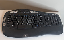 Logitech K350 Wireless Wave Ergonomic Keyboard Black Y-RBN90 No Dongle