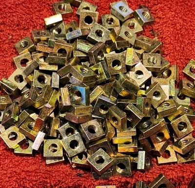 50 5/16''-18 Regular Square Weld Nut Coarse Thread  Gold Finish Steel Quantity 50