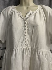 Madewell Flutter Sleeved Tiered Linen Blend Mini Dress White Size Medium