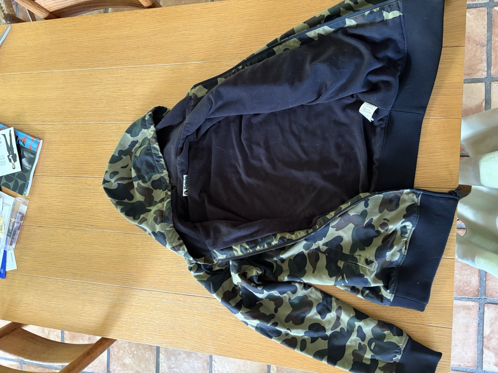 Bape Nylon Zip Up Hoodie Size Large Used Excellent Condition Rare Piece image 3