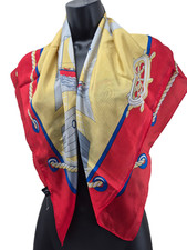 Vtg The Specialty House Silk Scarf Multicolor Sailing Sail Boat Large 31/32"