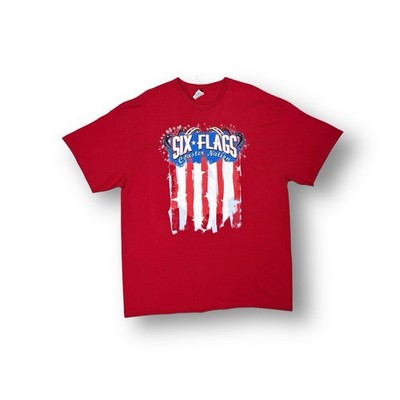 Vintage 90er Delta Pro Weight Six Flags Coaster Nation Grafik T-Shirt (XL)