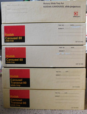 Lot of 5 Vintage Kodak Carousel Transvue 80 Slide Trays in Original Boxes