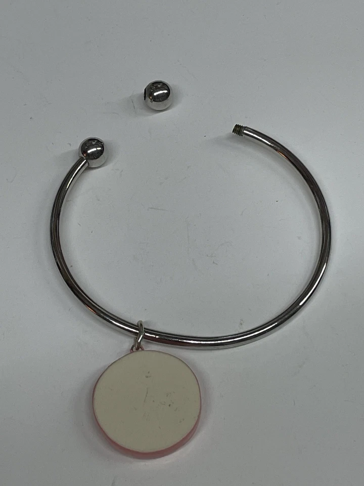 Inicial T Redonda Rosa Dije Personalizado Plata Moda PULSERA TORQUE 7” Regalo NUEVO Foto 4 de 4