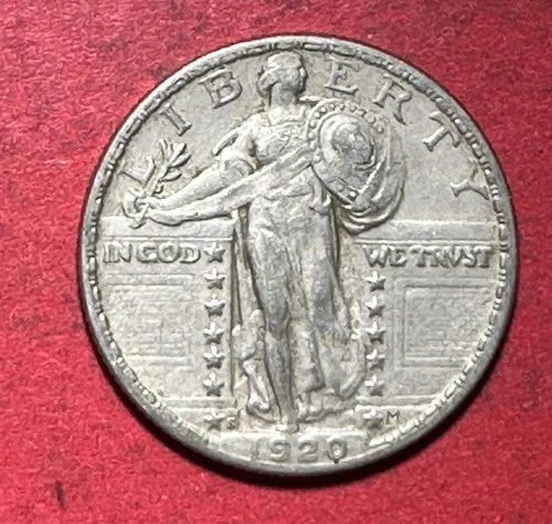 1920S US Standing Liberty SILVER Quarter! "San Francisco" Mint AU! Very SHARP!