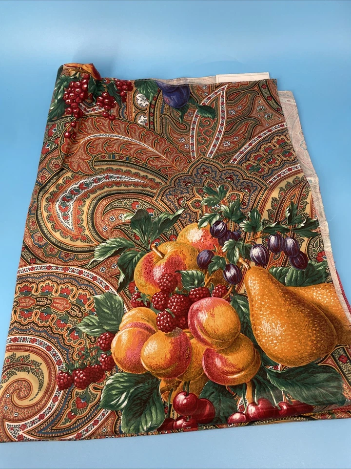 Pierre Frey Fabric Showroom Sample Multi Color Fruit Paisley Vintage New 36”x27 - Image 2 of 4