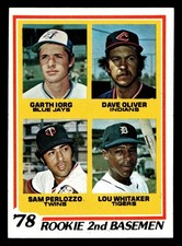 1978 Topps #704 Garth Iorg/Dave Oliver/Sam Perlozzo/Lou Whitaker Rookie 2nd Base