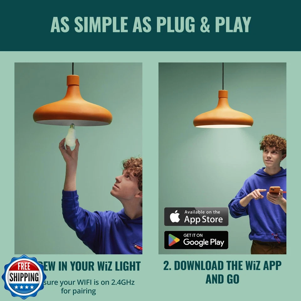 WiZ 40W B12 Color LED Smart Candle-Shaped Bulb - Pack of 6 - E26- Indoor - Co - Image 4 of 4