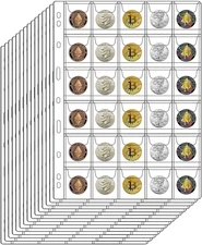 30-Pocket Coin Pages for Collectors, Standard 9-Hole Coin Collection Pages fi...