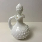 VNTG AVON Milk Glass Hobnail Cruet Perfume Bottle w/ Stopper 6" Classic decor