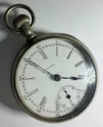 Antique Trenton pocket watch glass back cover Marked Hamilton