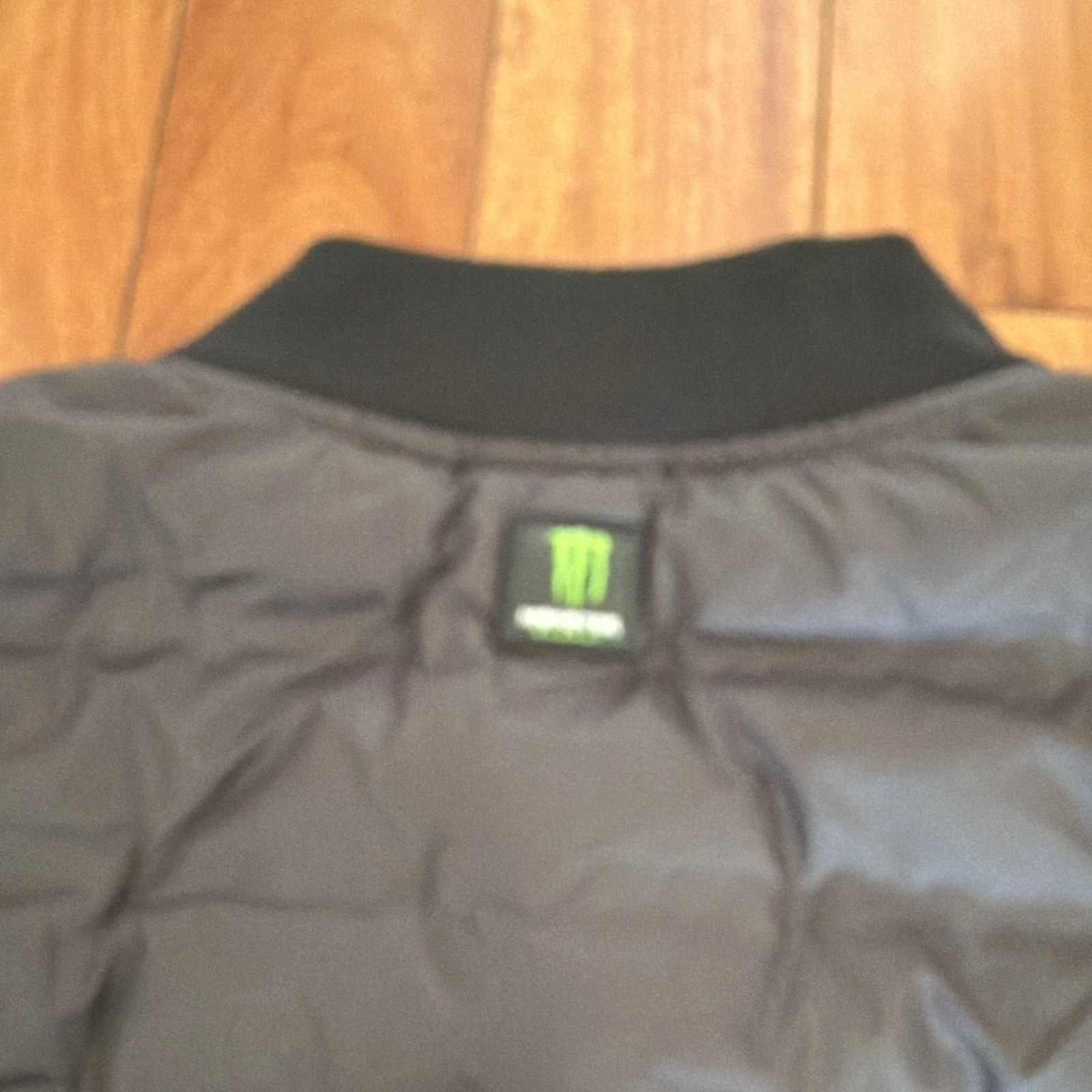Monster Energy Men's Black Quilted Bomber Jacket Logo Full Zip Pockets L - product detail image 6