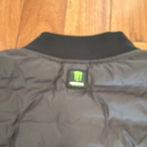 Monster Energy Men's Black Quilted Bomber Jacket Logo Full Zip Pockets L image 6