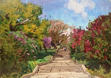 Double-sided Painting Botanical Garden, 1992. Landscape with a Path, 1981.