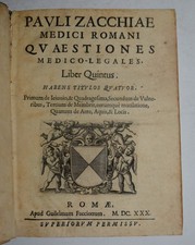 MEDICINA LEGALE – ediz. 1630 – Zacchia – Liber quintus