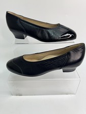 Elmdale Black Leather and Patent Felicity Court Shoes Size 5 - WIL