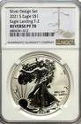 2021-S American Silver Eagle, Type 2 Reverse Proof 70 NGC, NR