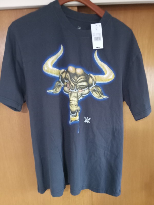 WWE The Rock Layin' The Smack Down T-Shirt Double Sided Mens Size Large Br Bull 